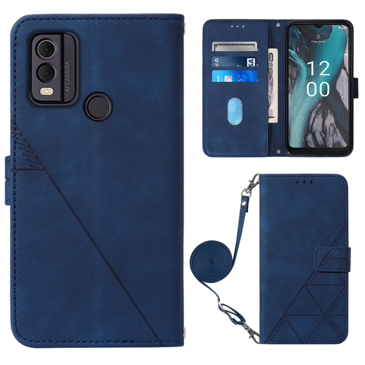 Custodia per cellulare in pelle con flip in rilievo 3D a tracolla, For Nokia C12, For Nokia C22, For Nokia C32 TA-1534, For Nokia G22