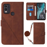Custodia per cellulare in pelle con flip in rilievo 3D a tracolla, For Nokia C12, For Nokia C22, For Nokia C32 TA-1534, For Nokia G22