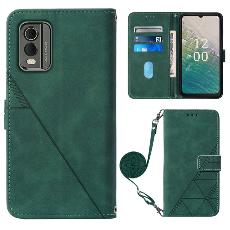 Custodia per cellulare in pelle con flip in rilievo 3D a tracolla, For Nokia C12, For Nokia C22, For Nokia C32 TA-1534, For Nokia G22