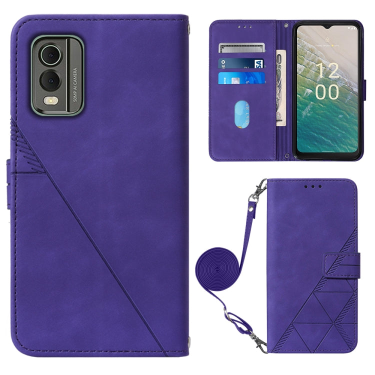 Custodia per cellulare in pelle con flip in rilievo 3D a tracolla, For Nokia C12, For Nokia C22, For Nokia C32 TA-1534, For Nokia G22