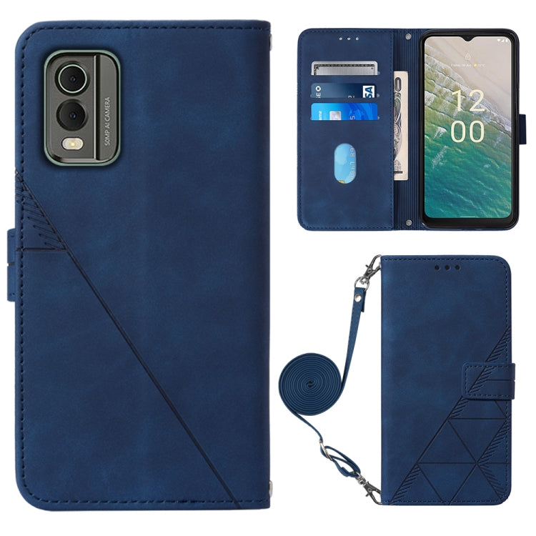 Custodia per cellulare in pelle con flip in rilievo 3D a tracolla, For Nokia C12, For Nokia C22, For Nokia C32 TA-1534, For Nokia G22