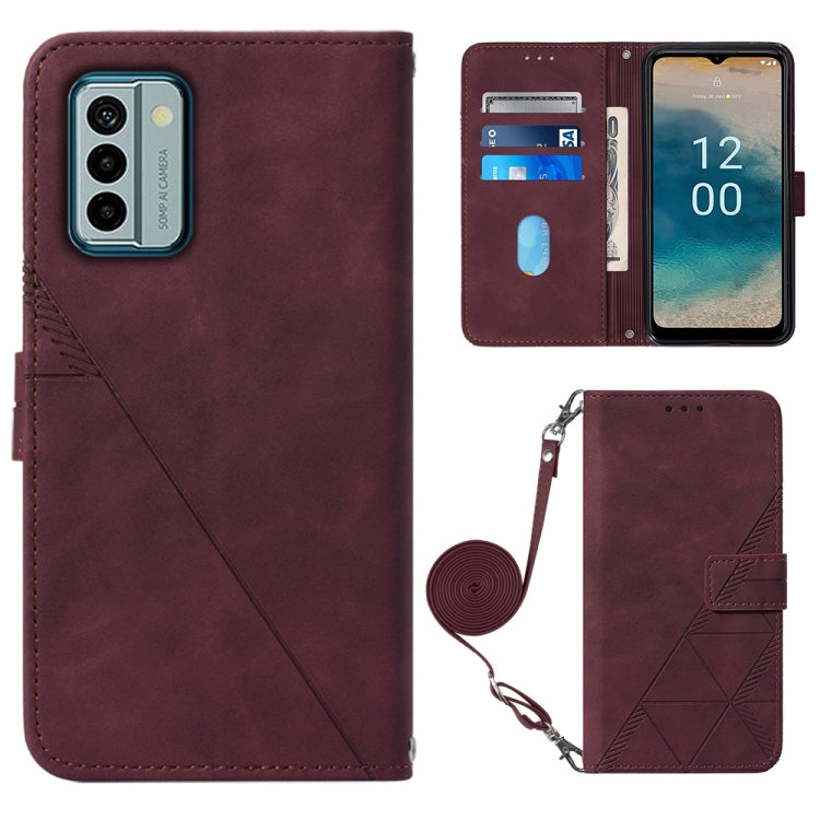 Custodia per cellulare in pelle con flip in rilievo 3D a tracolla, For Nokia C12, For Nokia C22, For Nokia C32 TA-1534, For Nokia G22