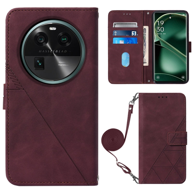 Custodia per cellulare in pelle con flip in rilievo 3D a tracolla, For OPPO Find X6, For OPPO Find X6 Pro, For OPPO Reno8 T 5G / A1 Pro 5G Global, For Realme 10 4G