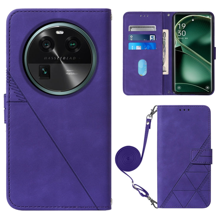 Custodia per cellulare in pelle con flip in rilievo 3D a tracolla, For OPPO Find X6, For OPPO Find X6 Pro, For OPPO Reno8 T 5G / A1 Pro 5G Global, For Realme 10 4G