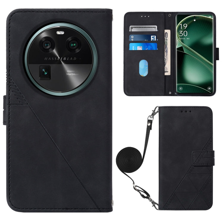 Custodia per cellulare in pelle con flip in rilievo 3D a tracolla, For OPPO Find X6, For OPPO Find X6 Pro, For OPPO Reno8 T 5G / A1 Pro 5G Global, For Realme 10 4G