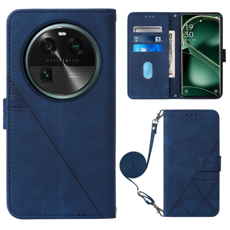 Custodia per cellulare in pelle con flip in rilievo 3D a tracolla, For OPPO Find X6, For OPPO Find X6 Pro, For OPPO Reno8 T 5G / A1 Pro 5G Global, For Realme 10 4G