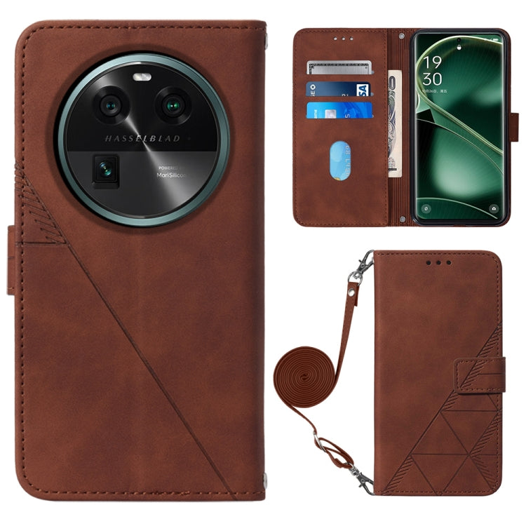 Custodia per cellulare in pelle con flip in rilievo 3D a tracolla, For OPPO Find X6, For OPPO Find X6 Pro, For OPPO Reno8 T 5G / A1 Pro 5G Global, For Realme 10 4G