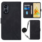 Custodia per cellulare in pelle con flip in rilievo 3D a tracolla, For OPPO Find X6, For OPPO Find X6 Pro, For OPPO Reno8 T 5G / A1 Pro 5G Global, For Realme 10 4G