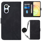 Custodia per cellulare in pelle con flip in rilievo 3D a tracolla, For OPPO Find X6, For OPPO Find X6 Pro, For OPPO Reno8 T 5G / A1 Pro 5G Global, For Realme 10 4G