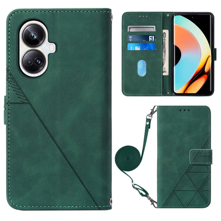 Custodia per cellulare in pelle con flip in rilievo 3D a tracolla, For Realme 10 Pro 5G, For Realme 10 Pro+ 5G, For Realme C55, For Realme GT Neo 5  5G / GT 3