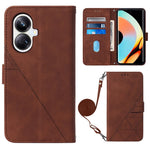 Custodia per cellulare in pelle con flip in rilievo 3D a tracolla, For Realme 10 Pro 5G, For Realme 10 Pro+ 5G, For Realme C55, For Realme GT Neo 5  5G / GT 3