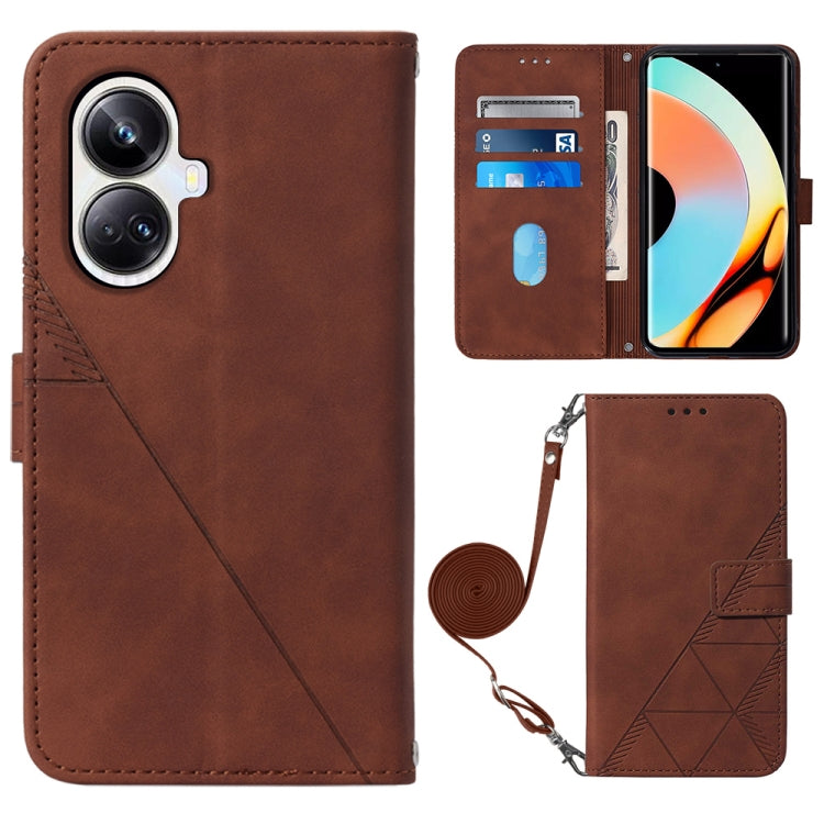 Custodia per cellulare in pelle con flip in rilievo 3D a tracolla, For Realme 10 Pro 5G, For Realme 10 Pro+ 5G, For Realme C55, For Realme GT Neo 5  5G / GT 3