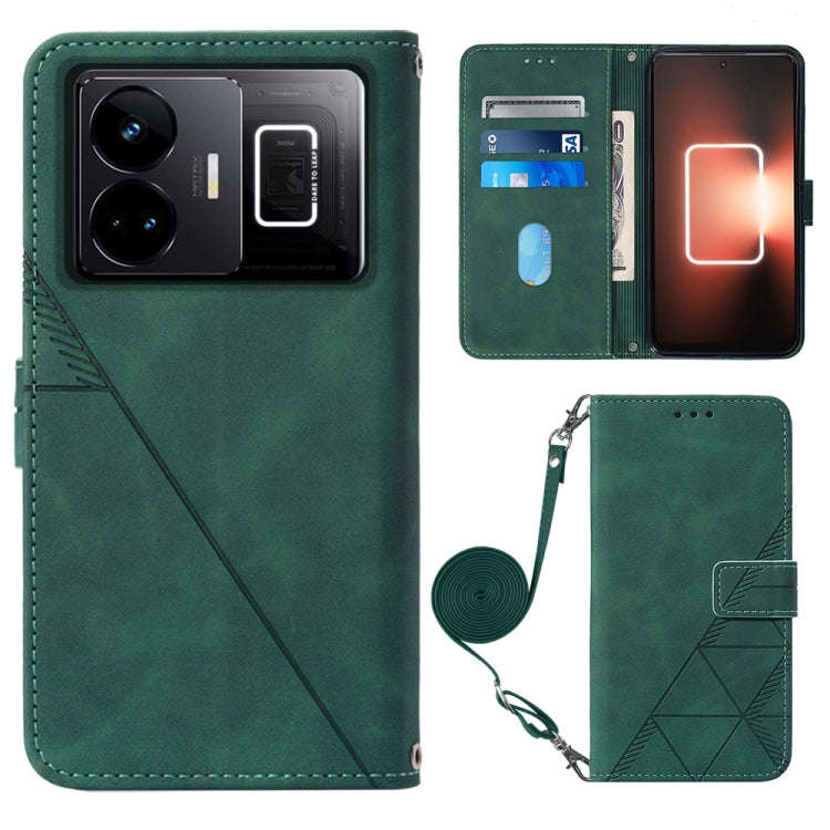 Custodia per cellulare in pelle con flip in rilievo 3D a tracolla, For Realme 10 Pro 5G, For Realme 10 Pro+ 5G, For Realme C55, For Realme GT Neo 5  5G / GT 3