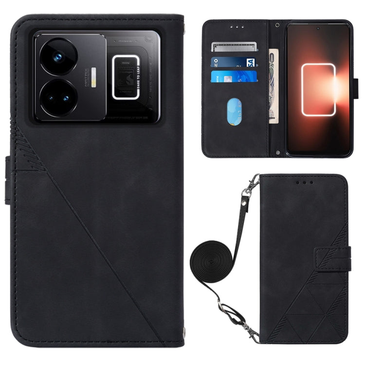 Custodia per cellulare in pelle con flip in rilievo 3D a tracolla, For Realme 10 Pro 5G, For Realme 10 Pro+ 5G, For Realme C55, For Realme GT Neo 5  5G / GT 3