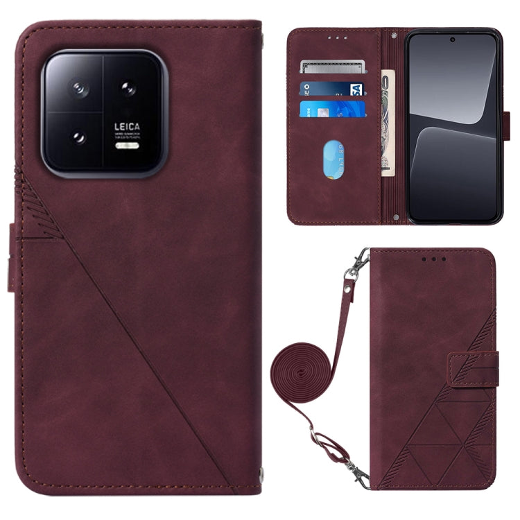 Custodia per cellulare in pelle con flip in rilievo 3D a tracolla, For Xiaomi 13, For Xiaomi 13 Lite 5G, For Xiaomi 13 Pro, For Xiaomi Poco X5 Pro 5G