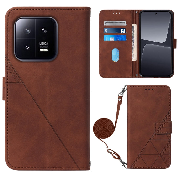 Custodia per cellulare in pelle con flip in rilievo 3D a tracolla, For Xiaomi 13, For Xiaomi 13 Lite 5G, For Xiaomi 13 Pro, For Xiaomi Poco X5 Pro 5G