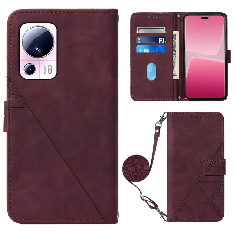 Custodia per cellulare in pelle con flip in rilievo 3D a tracolla, For Xiaomi 13, For Xiaomi 13 Lite 5G, For Xiaomi 13 Pro, For Xiaomi Poco X5 Pro 5G