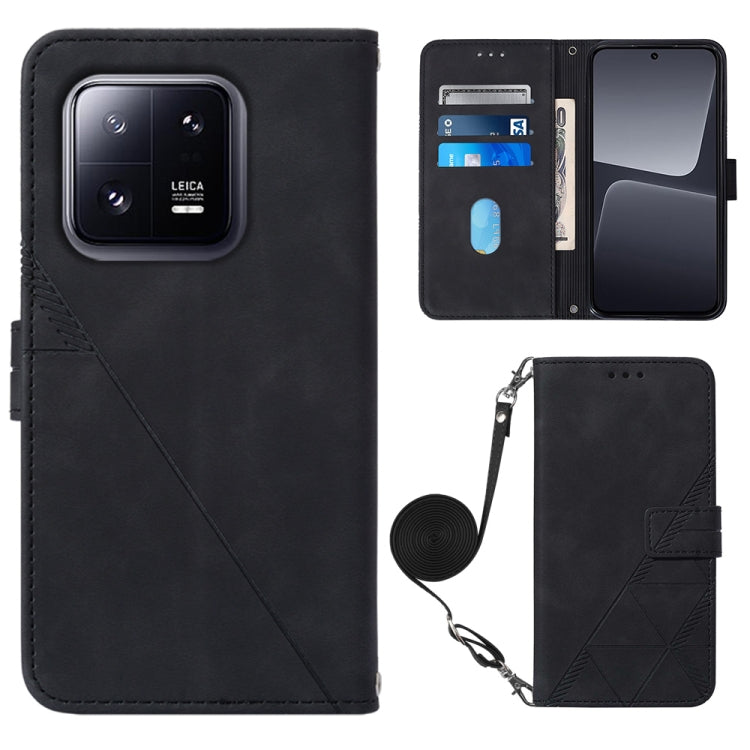 Custodia per cellulare in pelle con flip in rilievo 3D a tracolla, For Xiaomi 13, For Xiaomi 13 Lite 5G, For Xiaomi 13 Pro, For Xiaomi Poco X5 Pro 5G
