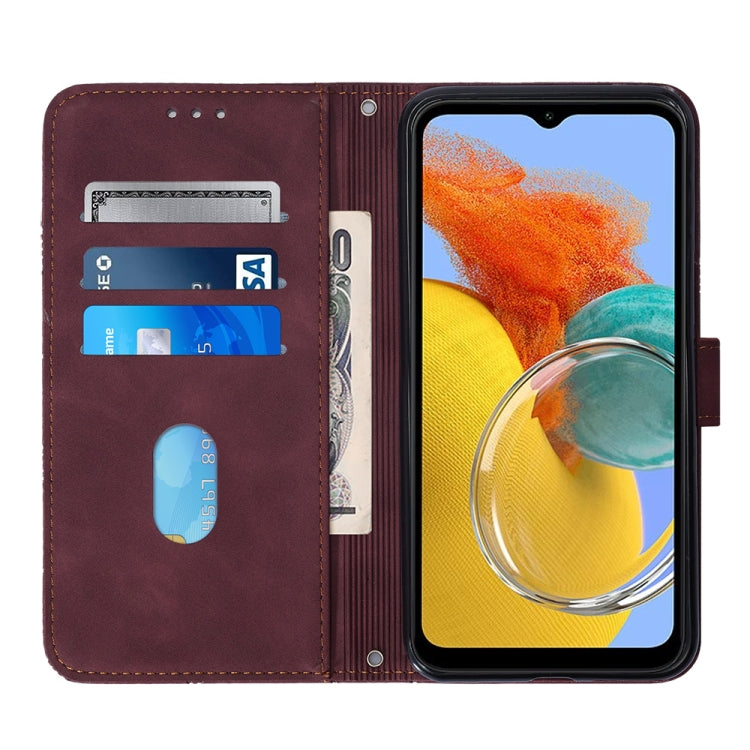 Custodia per cellulare in pelle con flip in rilievo 3D a tracolla, For Samsung Galaxy M14 5G