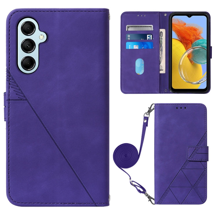 Custodia per cellulare in pelle con flip in rilievo 3D a tracolla, For Samsung Galaxy M14 5G