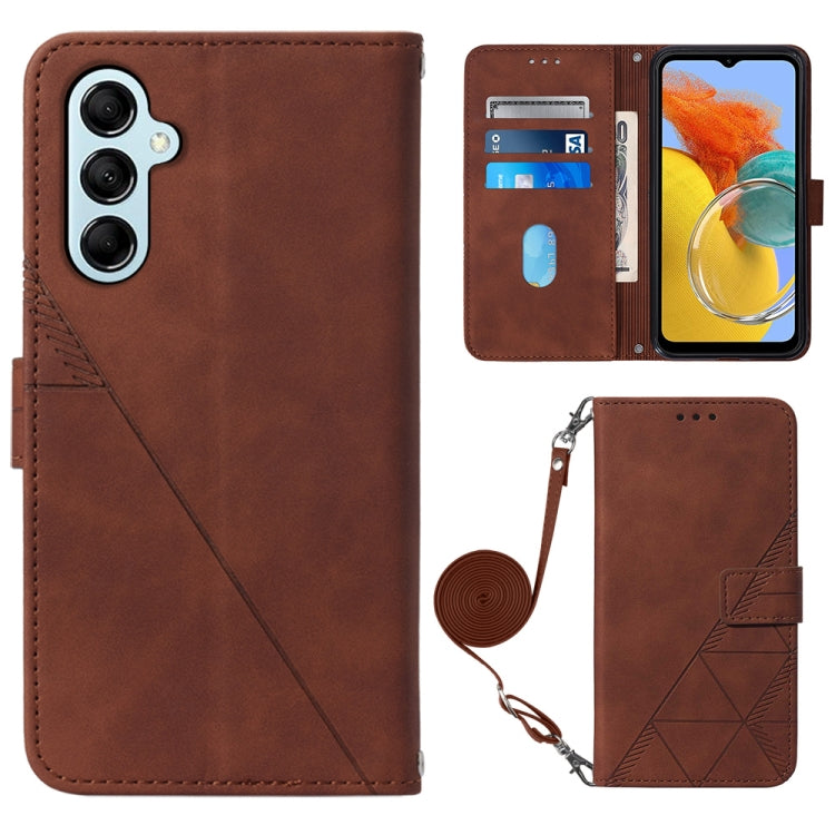 Custodia per cellulare in pelle con flip in rilievo 3D a tracolla, For Samsung Galaxy M14 5G