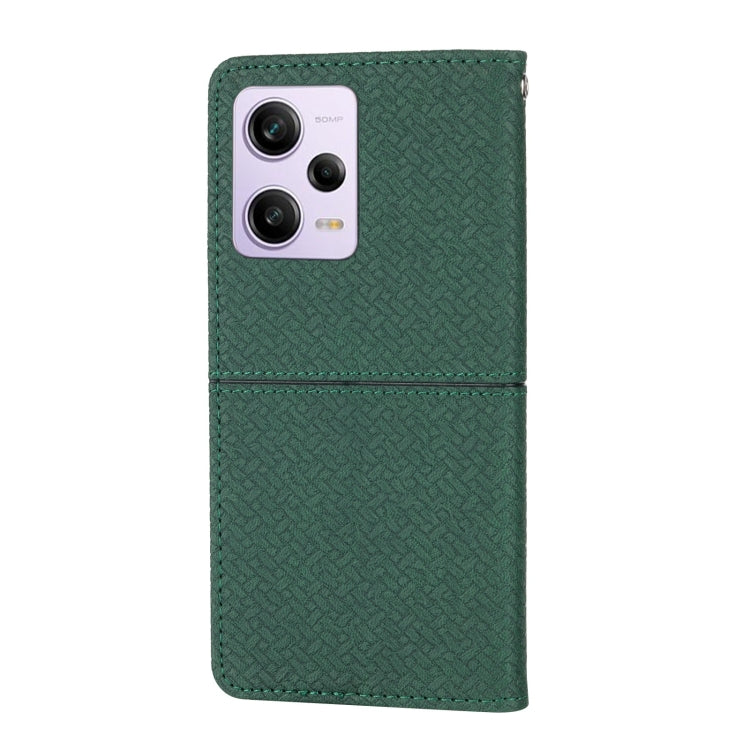 Custodia per telefono in pelle magnetica con cuciture a trama intrecciata, For Redmi Note 12 5G Global, For Redmi Note 12 Pro 5G Global, For Redmi Note 12 Pro+ Global, For Redmi Note 12 4G Global