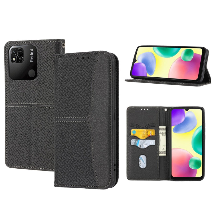 Custodia per telefono in pelle magnetica con cuciture a trama intrecciata, For Xiaomi Redmi 12C, For Samsung Galaxy S23 5G, For Samsung Galaxy S23+ 5G, For Samsung Galaxy S23 Ultra 5G