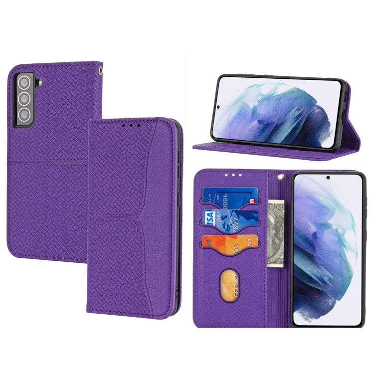 Custodia per telefono in pelle magnetica con cuciture a trama intrecciata, For Xiaomi Redmi 12C, For Samsung Galaxy S23 5G, For Samsung Galaxy S23+ 5G, For Samsung Galaxy S23 Ultra 5G