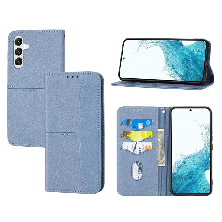 Custodia per telefono in pelle magnetica con cuciture a trama intrecciata, For Samsung Galaxy A14 5G, For Samsung Galaxy A34 5G