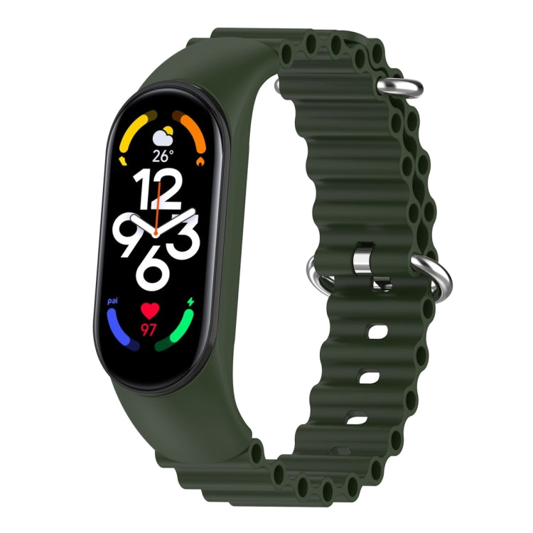 Cinturino per orologio traspirante in silicone marino tinta unita, For Xiaomi Mi Band 7 / 6 / 5 / 4 / 3