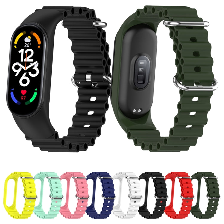 Cinturino per orologio traspirante in silicone marino tinta unita, For Xiaomi Mi Band 7 / 6 / 5 / 4 / 3