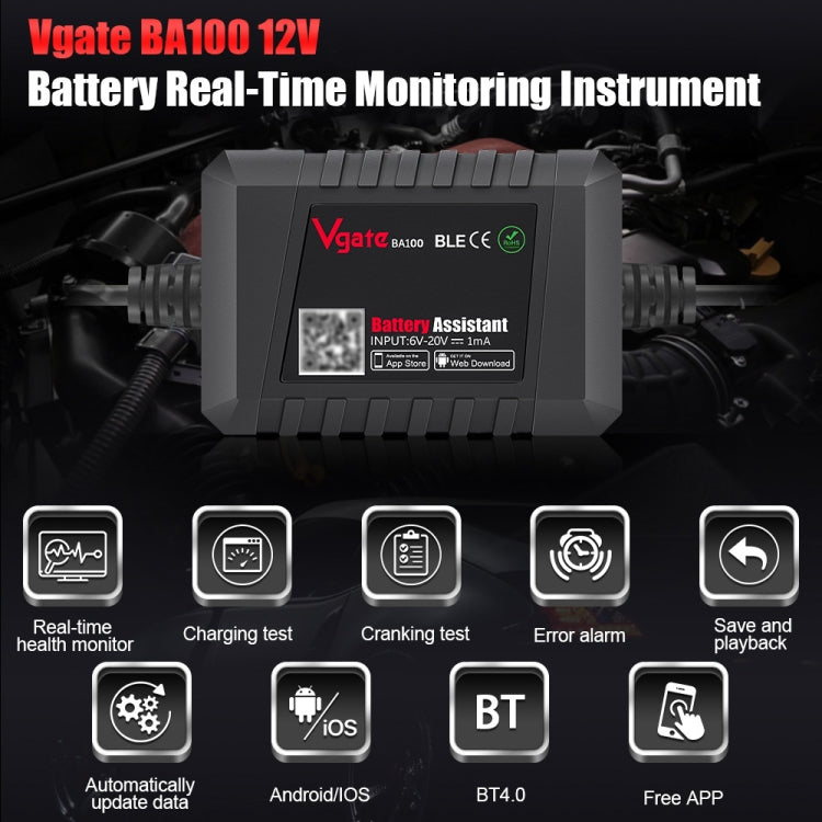 Le migliori offerte per Vgate BA100 Car 12V Bluetooth 4.0 Battery Assistant Analyzer Tester sono su ✓ Confronta prezzi e caratteristiche di prodotti nuovi e usati ✓ Molti articoli con consegna gratis!, Vgate BA100