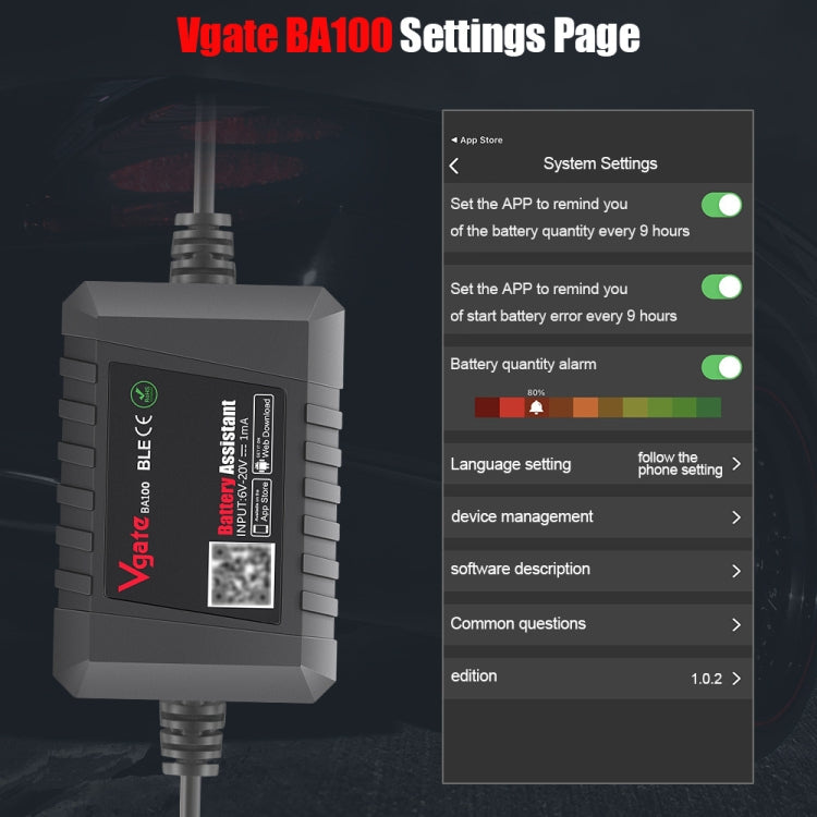 Le migliori offerte per Vgate BA100 Car 12V Bluetooth 4.0 Battery Assistant Analyzer Tester sono su ✓ Confronta prezzi e caratteristiche di prodotti nuovi e usati ✓ Molti articoli con consegna gratis!, Vgate BA100