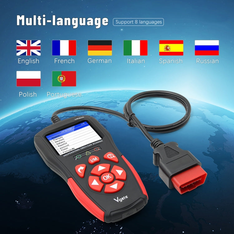 Scanner diagnostico OBD2 per lettore di codici auto Vgate VR800, Vgate VR800