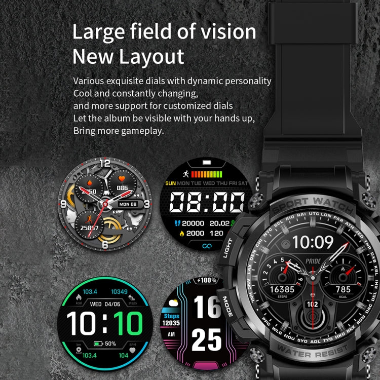 LC16 1,32 pollici IP68 Sport impermeabile Sport all'aria aperta Smart Watch, supporto chiamate Bluetooth / monitoraggio della frequenza cardiaca