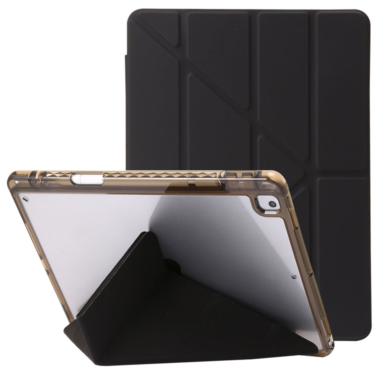 Custodia per tablet in pelle con deformazione acrilica trasparente, For iPad 10.2 2021 / 2020 / 10.5