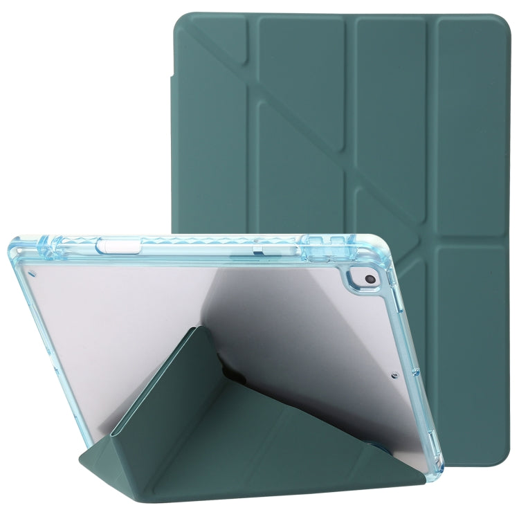 Custodia per tablet in pelle con deformazione acrilica trasparente, For iPad 10.2 2021 / 2020 / 10.5