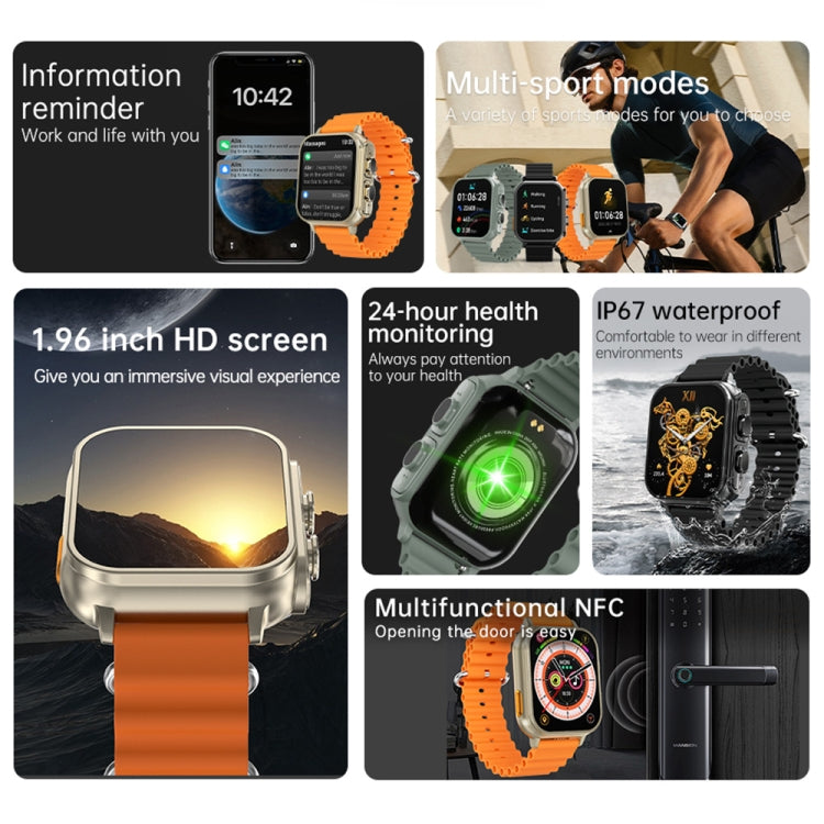 N22 2 in 1 1,96 pollici HD Display Sport Bluetooth Call Earphone Smart Watch