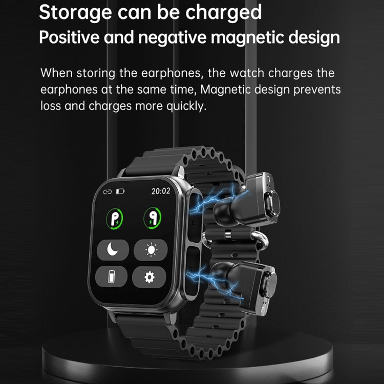 N22 2 in 1 1,96 pollici HD Display Sport Bluetooth Call Earphone Smart Watch
