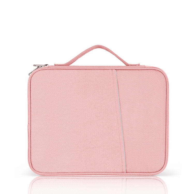 Borsa in pelle con trama di stoffa portatile, For 9.7-11 inch Laptop