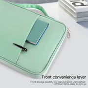 Borsa in pelle con trama di stoffa portatile, For 9.7-11 inch Laptop