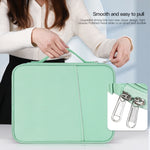 Borsa in pelle con trama di stoffa portatile, For 9.7-11 inch Laptop