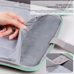 Borsa in pelle con trama di stoffa portatile, For 9.7-11 inch Laptop