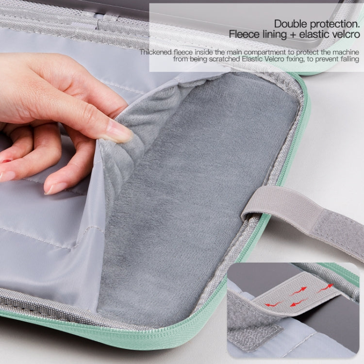 Borsa in pelle con trama di stoffa portatile, For 9.7-11 inch Laptop