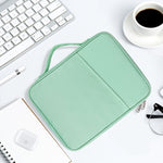 Borsa in pelle con trama di stoffa portatile, For 9.7-11 inch Laptop