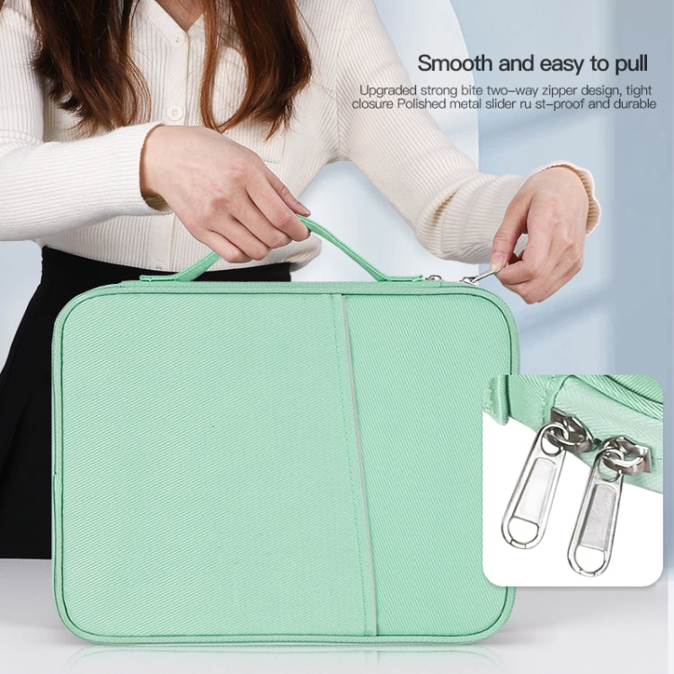 Borsa in pelle con trama di stoffa portatile, For 12.9-13 inch Laptop