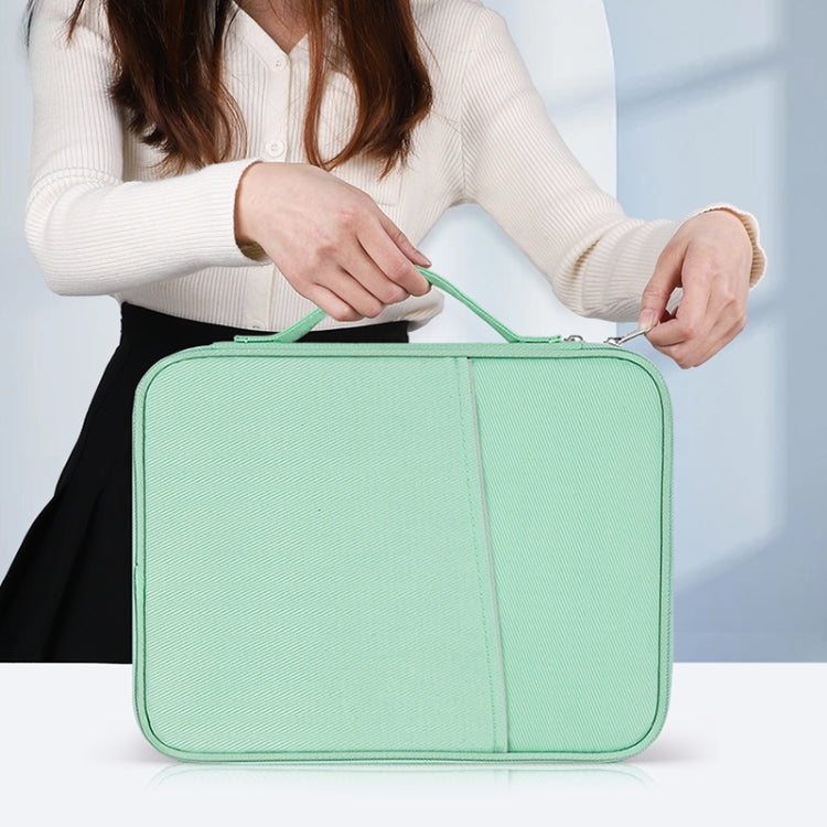 Borsa in pelle con trama di stoffa portatile, For 12.9-13 inch Laptop