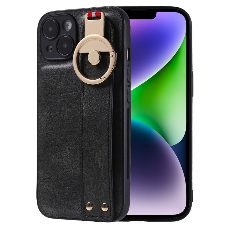 Custodia per telefono posteriore in pelle con cinturino, For iPhone 14, For iPhone 14 Plus