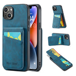 Fierre Shann Crazy Horse Porta carte Cover posteriore Custodia per cellulare in PU, For iPhone 14, For iPhone 14 Plus, For iPhone 14 Pro, For iPhone 14 Pro Max