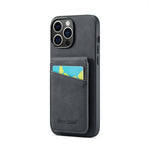 Fierre Shann Crazy Horse Porta carte Cover posteriore Custodia per cellulare in PU, For iPhone 14, For iPhone 14 Plus, For iPhone 14 Pro, For iPhone 14 Pro Max